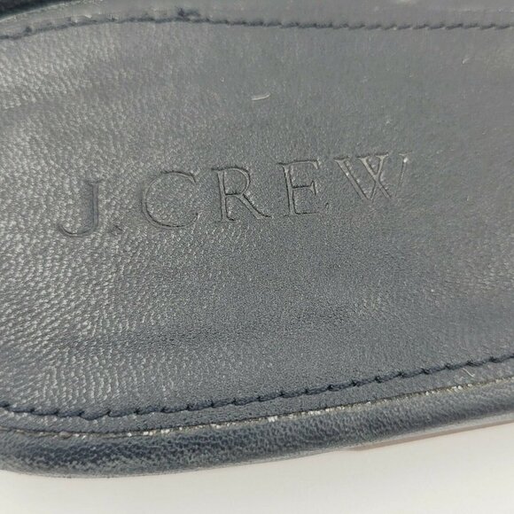 J. Crew Cora Black Leather Two Strap Slide Sandals Size 9 - Picture 5 of 10